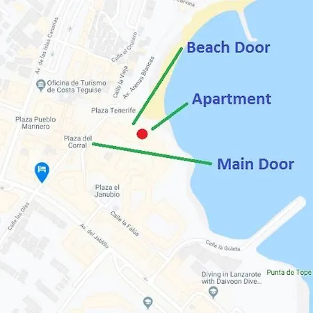 Lanzarote-beach-apartment, Cucharas Beach, -- 1 Minute Walk From Main Square, 35 Meters From Appartement *
